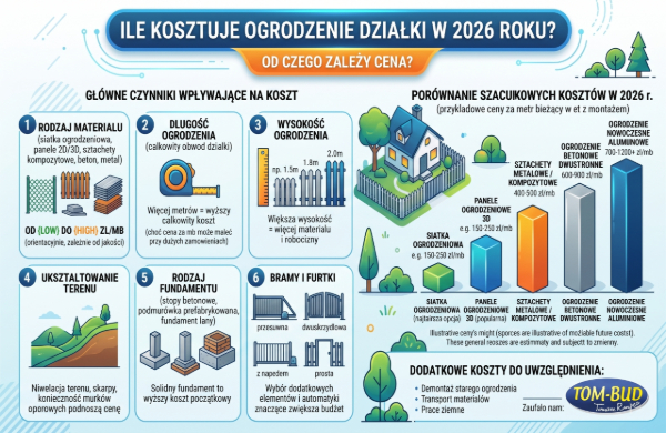 Ile kosztuje ogrodzenie działki w 2026 roku? Od czego zależy cena?